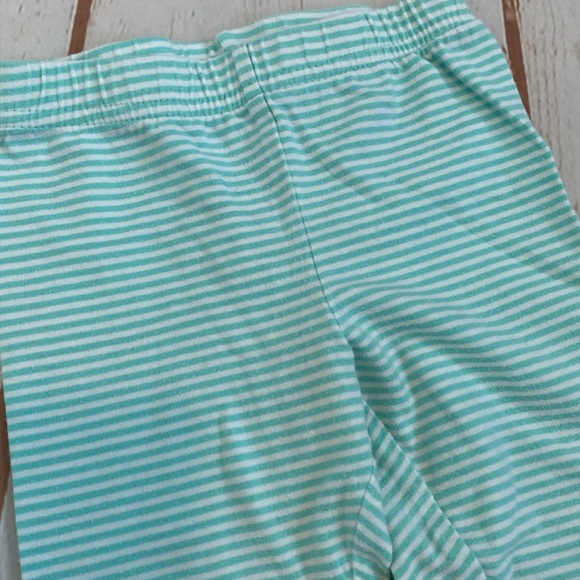 Carter's 18-Month Sea Green and White Striped Basic Leggings - Picture 2 of 4